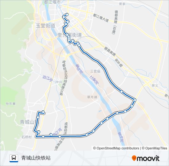 公交都江堰104路的线路图