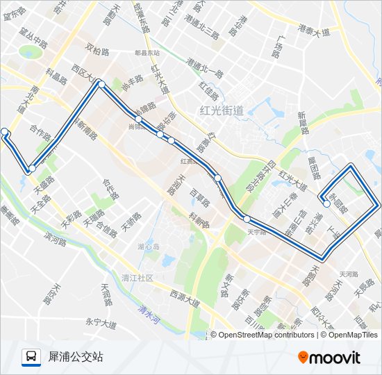 公交324高峰快线路的线路图