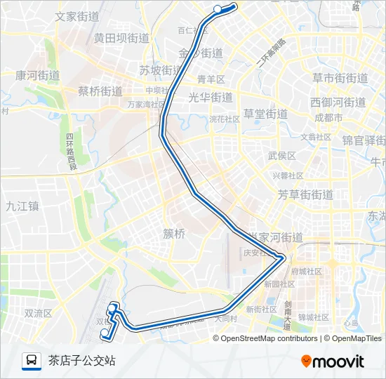 公交机场专5号线(区间)路的线路图