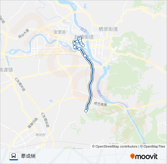 公交金堂县1路的线路图