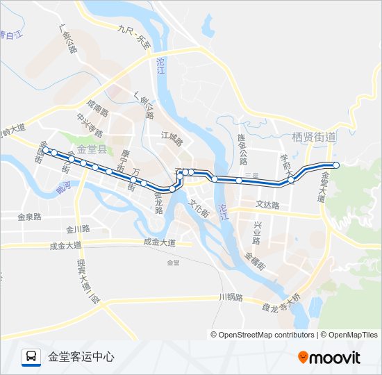 公交金堂县2路的线路图