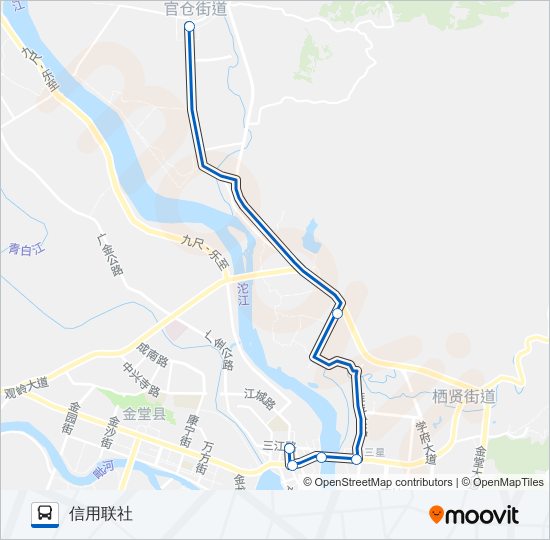 公交金堂县3路的线路图