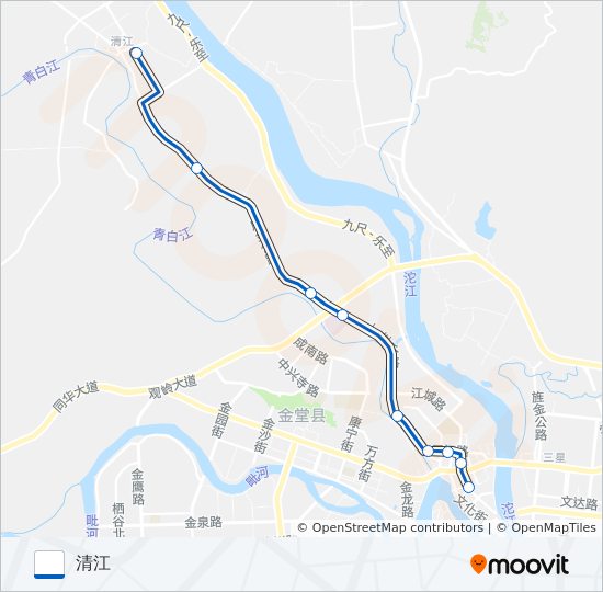公交金堂县4路的线路图