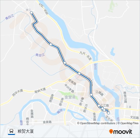 公交金堂县4路的线路图