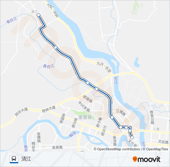 公交金堂县4路的线路图