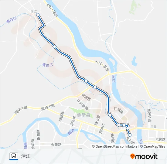 金堂县4路 Bus Line Map