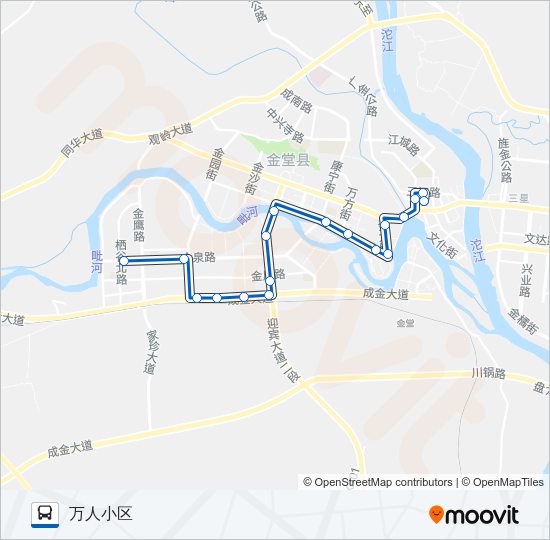 公交金堂县5路的线路图