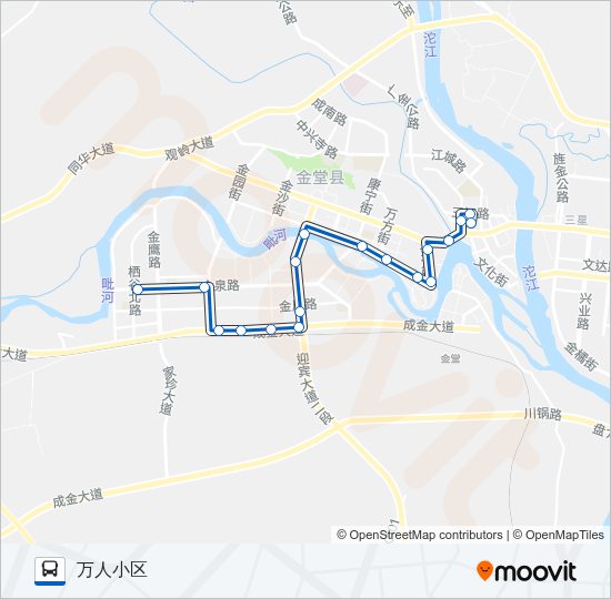 公交金堂县5路的线路图