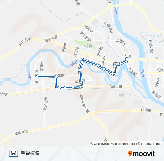 金堂县5路 Bus Line Map