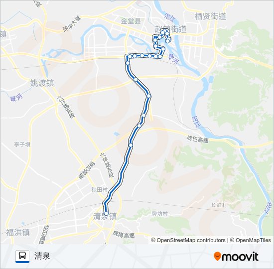 公交金堂县6路的线路图