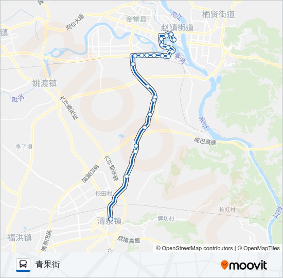 公交金堂县6路的线路图