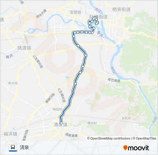 金堂县6路 Bus Line Map