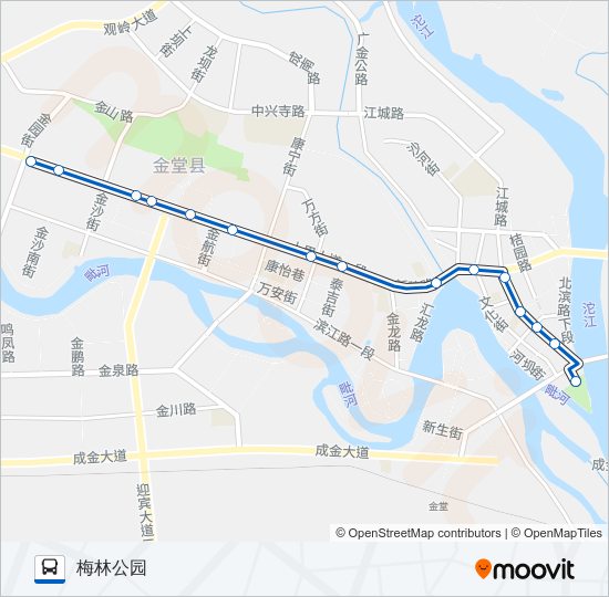 公交金堂县7路的线路图