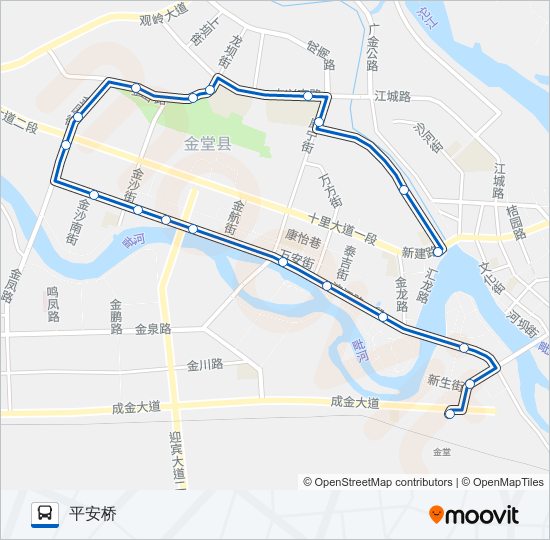 公交金堂县8路的线路图