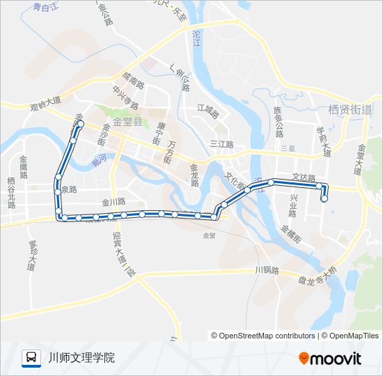 金堂县10路 bus Line Map