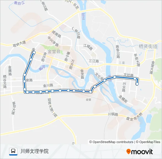 金堂县10路 Bus Line Map