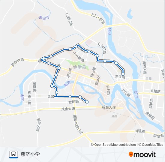 公交金堂县11路的线路图