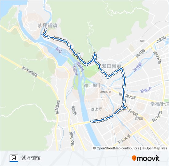 公交都江堰1路的线路图