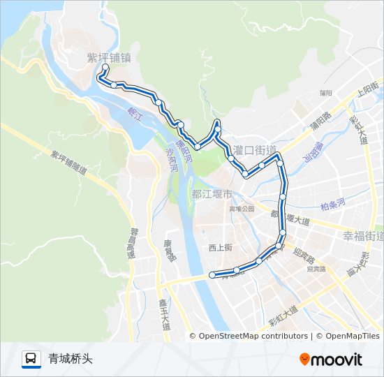 公交都江堰1路的线路图