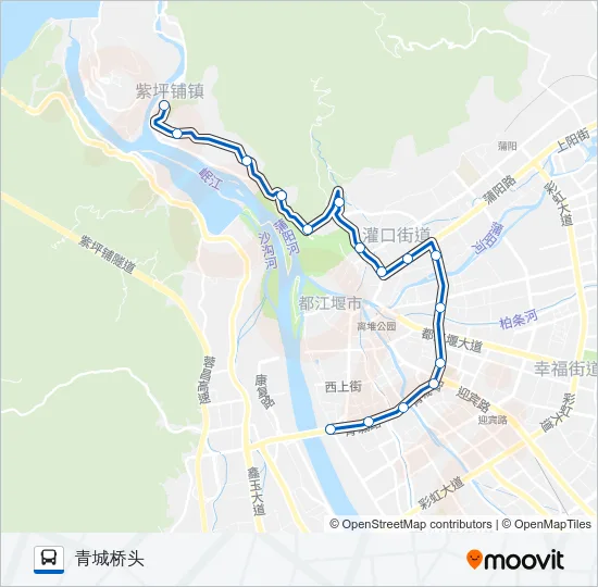 都江堰1路 Bus Line Map