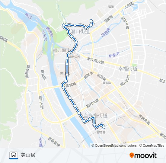 公交都江堰6路的线路图