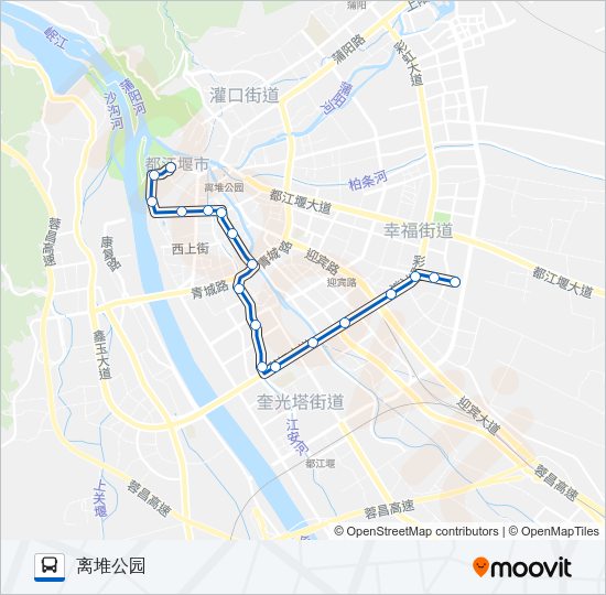 公交都江堰9路的线路图