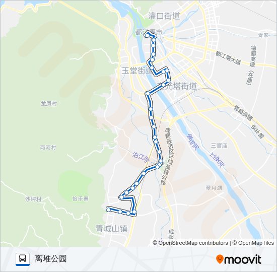 公交都江堰101路的线路图