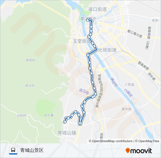 公交都江堰101路的线路图