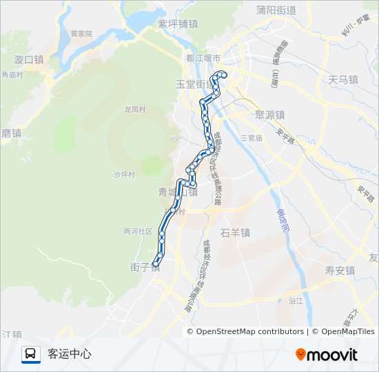 公交都江堰102路的线路图