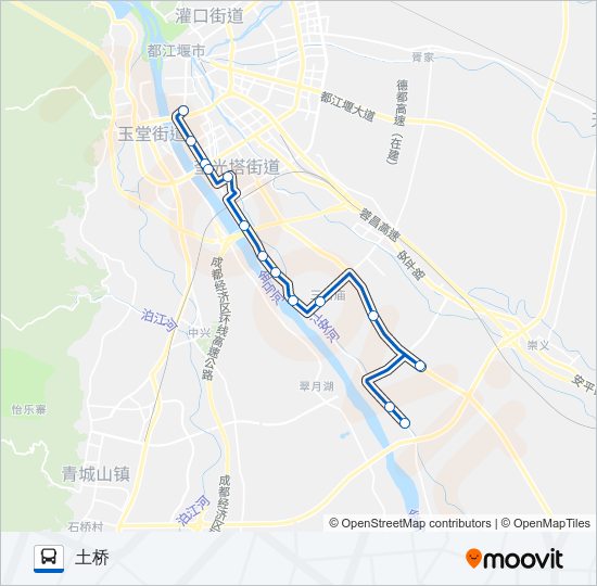 公交都江堰202路的线路图