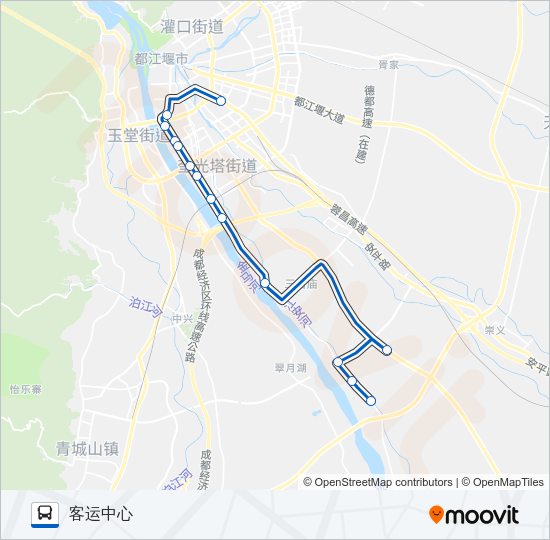 公交都江堰202路的线路图