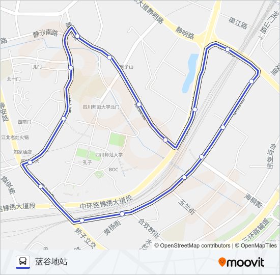 公交1042环线路的线路图