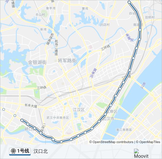 地铁1号路的线路图