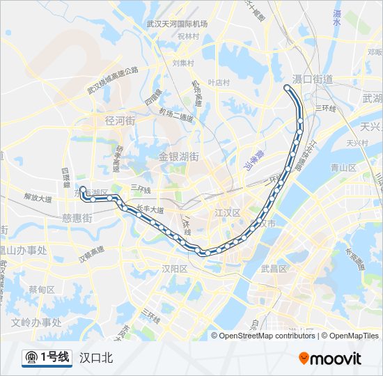 地铁1号路的线路图