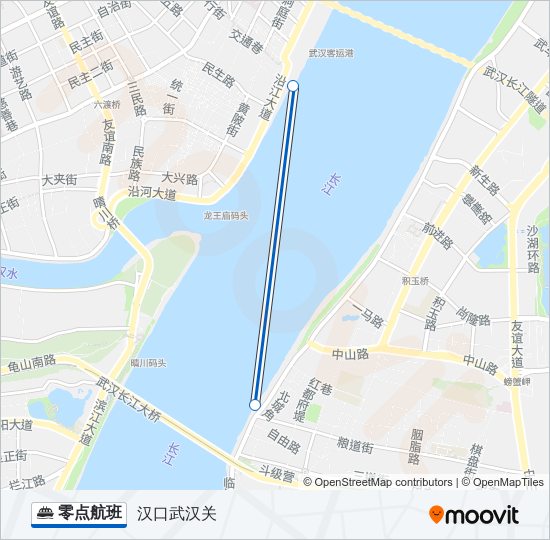 轮渡零点航班路的线路图