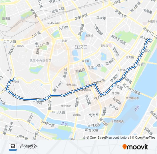 公交1路的线路图