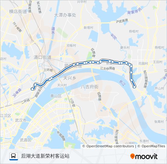 232路路线 日程 站点和地图 后湖大道新荣村客运站 更新