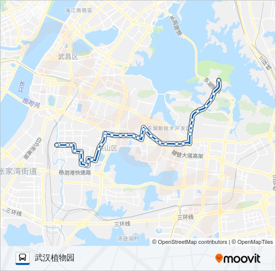 625路路線:日程,站點和地圖-武漢植物園