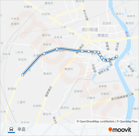 黄陂2路 Bus Line Map