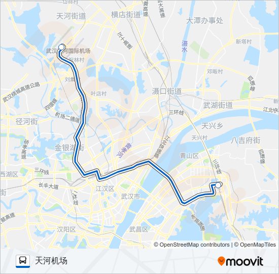 公交机场巴士三路的线路图