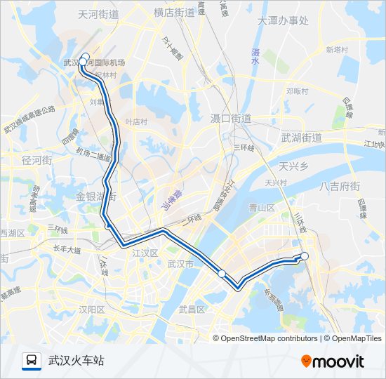 公交机场巴士5号路的线路图