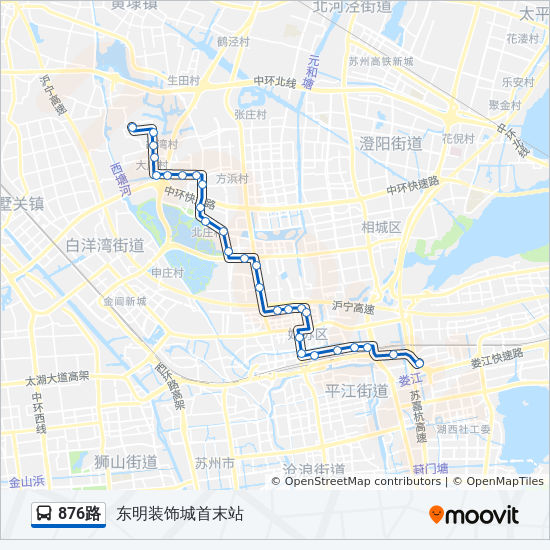 876路 bus Line Map