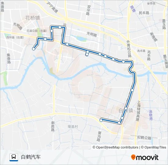 白鹤6路 Bus Line Map