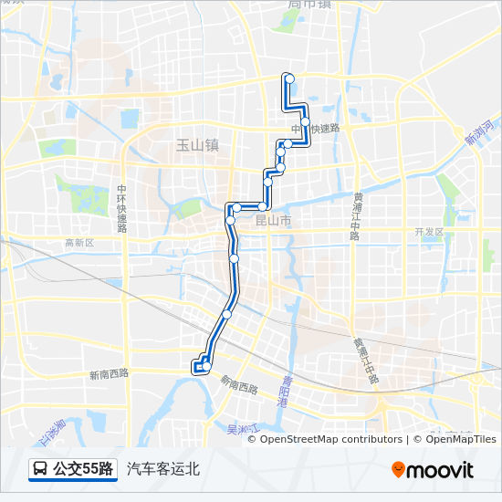公交55路 bus Line Map