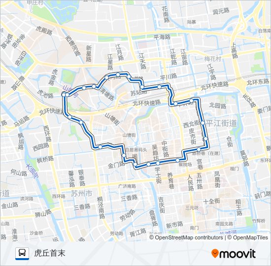 游1路外环 bus Line Map