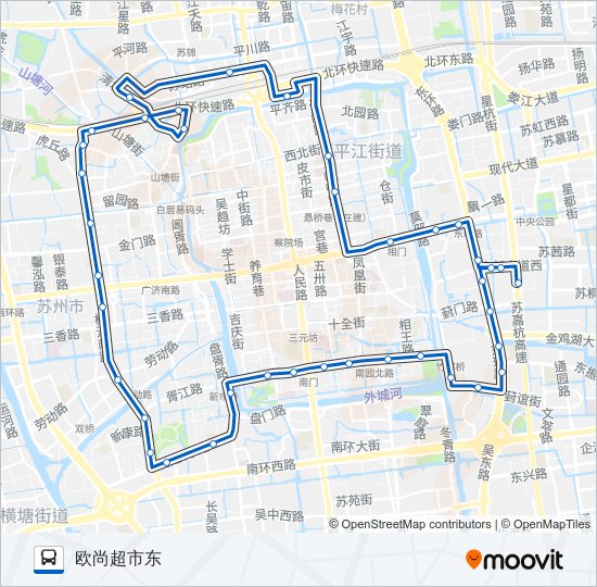 公交游5南线路的线路图