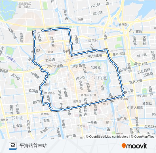 公交980东线路的线路图