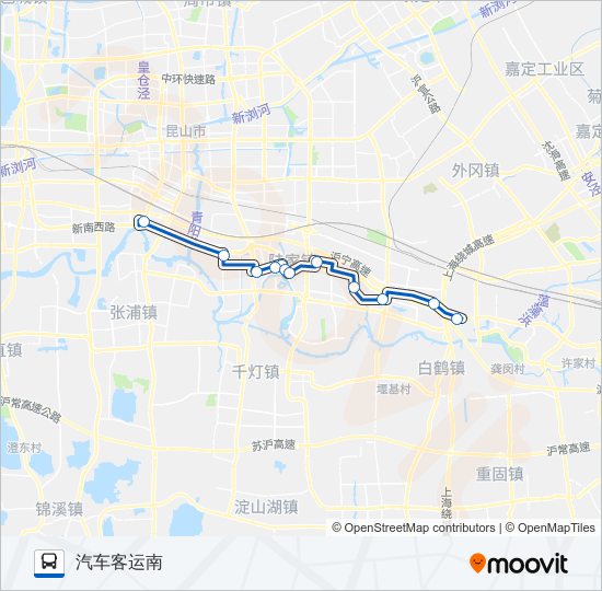 公交公交103路的线路图