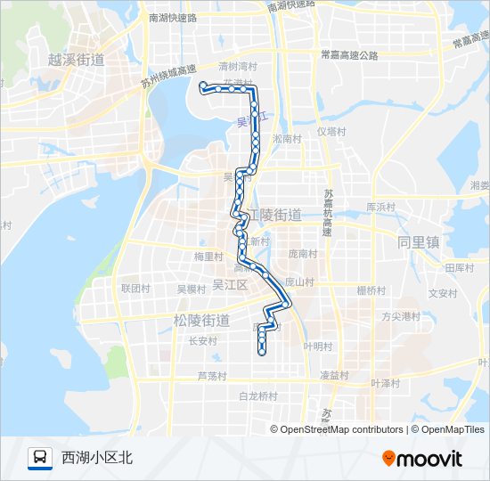 公交吴江101路的线路图