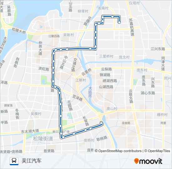 公交吴江102路的线路图